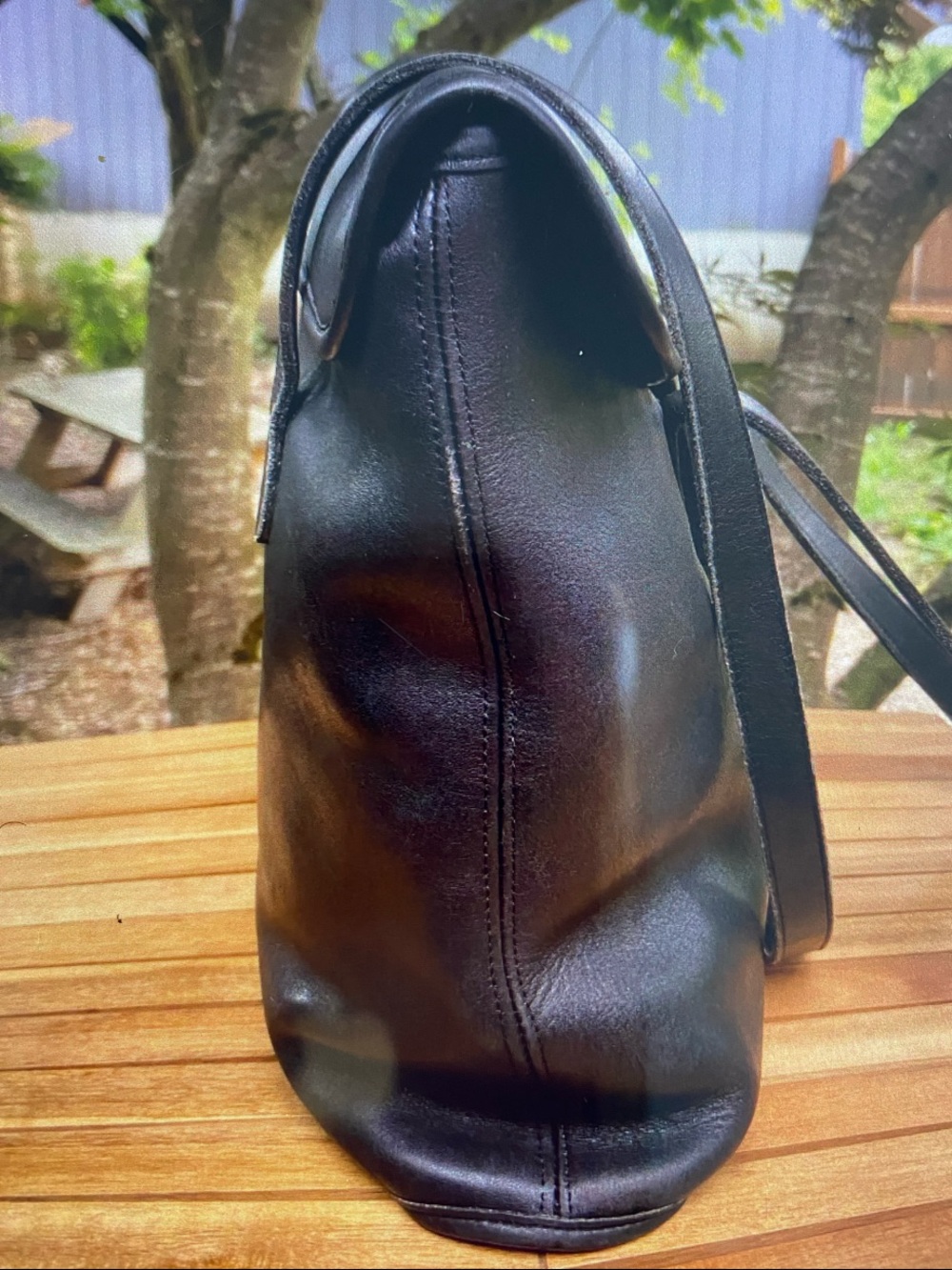Coach Branson Black Leather Messenger Tote with Brass Hardware - Picture 10 of 12